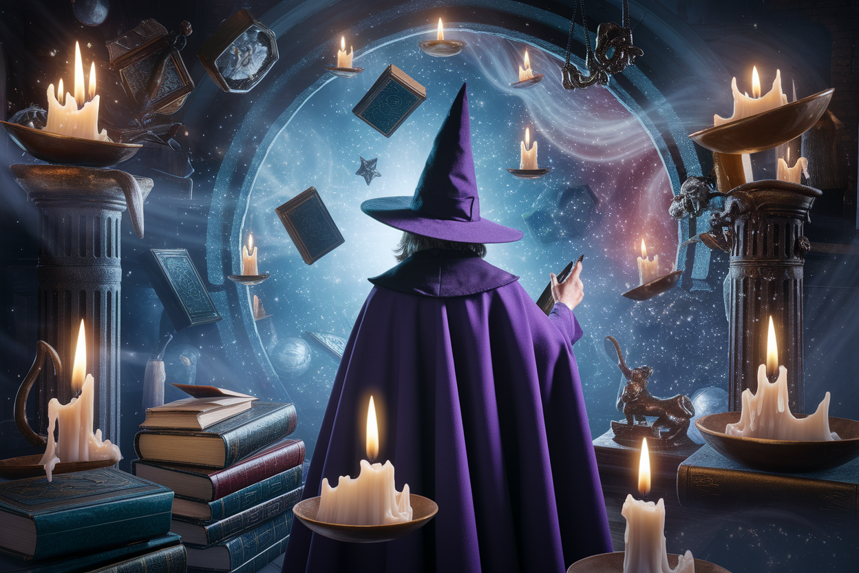 salle-magique-sorcier-bougies-flottantes