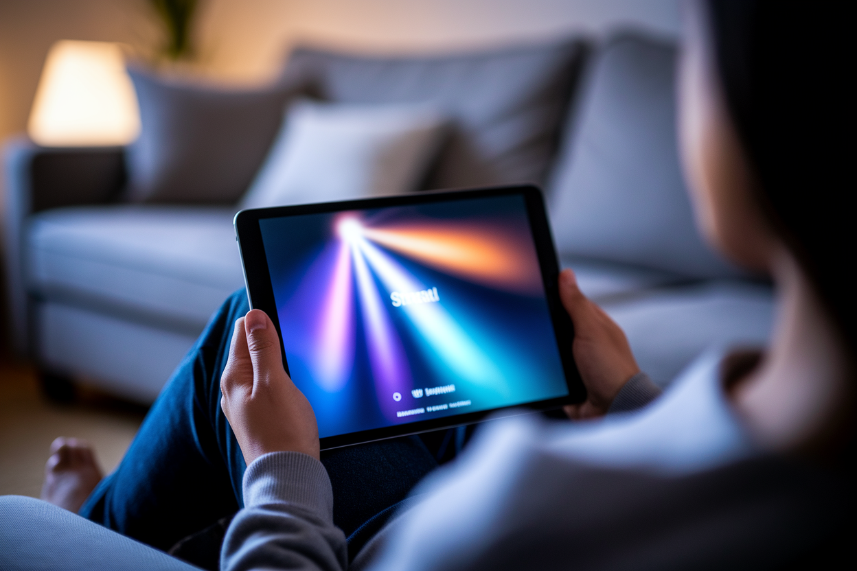 personne-canape-tablette-ecran-lumineux